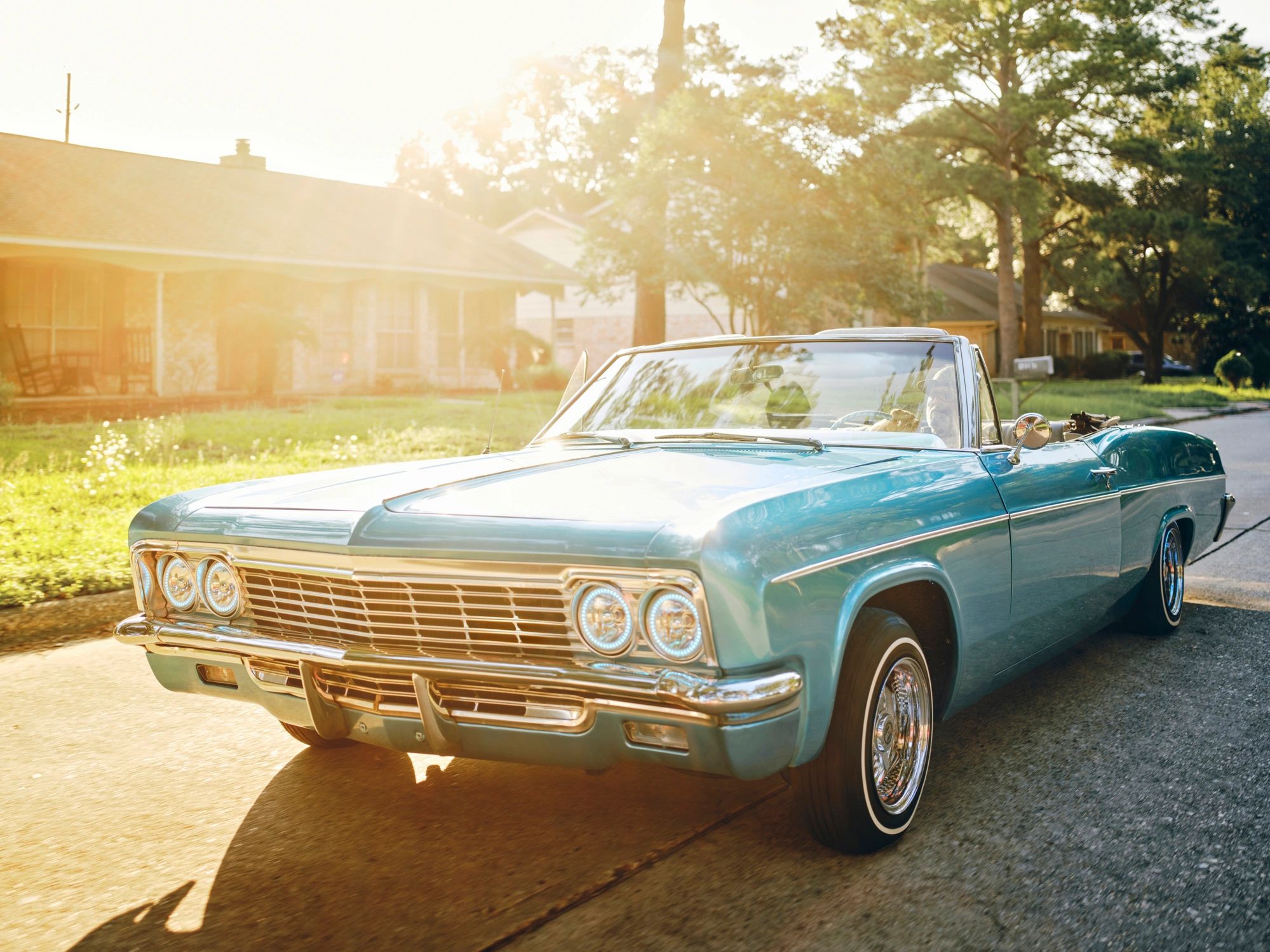 classic muscle car closeup